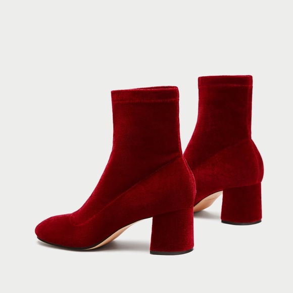 zara red booties